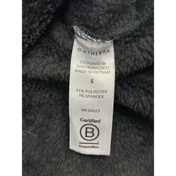 Athleta Double Cozy Karma Funnel Neck Velour Pullover Black Size S Loungewear - Picture 5 of 8